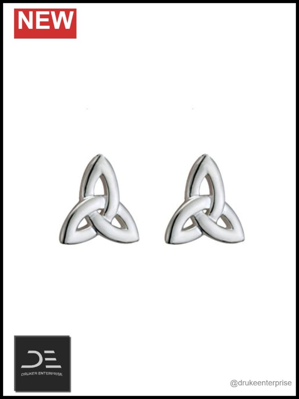 Celtic Trinity Knot Stud Earrings Sterling Silver Made in Ireland